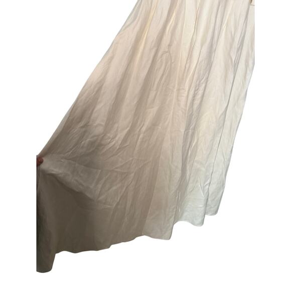 Alejandra Alonso Rojas prairie cream dress silk and linen blend midi - Picture 7 of 8